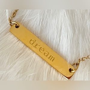 Dream Bar Necklace, Gold Necklace, Simple Jewelry